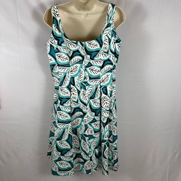 Anne Klein Dresses Ivory & Green Fully Lined Sleeveless Printed Dress 8 NWT - Picture 2 of 9